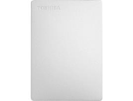 Disco HDD Externo TOSHIBA Canvio Slim  (Prateado - 1 TB - USB 3.0)