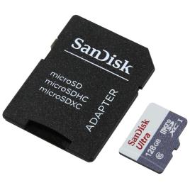 Cartão de Memória MicroSDXC  Ultra 128 GB + SD Adapter Cartão de Memória Class 10