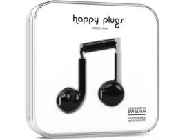 Auriculares com Fio HAPPY PLUGS Plus (In Ear - Microfone - Preto)