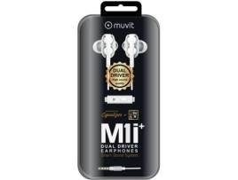 Auriculares Bluetooth MUVIT Driver M1i+ (In Ear - Microfone - Branco)