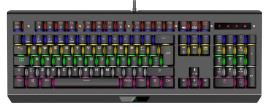 Teclado Gaming Predator Mecânico RGB Cherry MX Blue (Preto) - MATRICS 