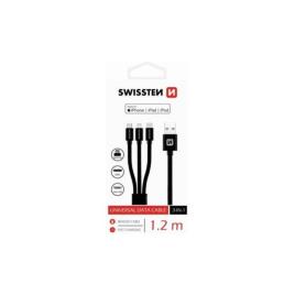 Textile 3-in-1 Cable (1.2m-black)