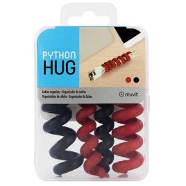 Muvit Spiral Cable Organizer 4 Units One Size Black / Red