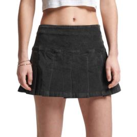 Superdry Saia Vintage Cord Pleat Mini M Bison Black