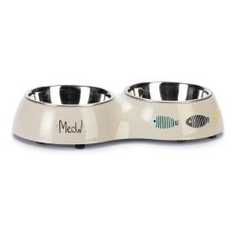 Comedouro duplo Karlie Diner Set Yaren para gatos - 2 x 200 ml