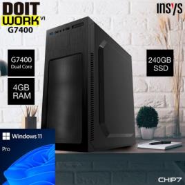 CHIP7 DOIT WORK INSYS INTEL G7400 DUAL CORE 3.7 GHZ / 240GB SSD / 4GB RAM / Windows 11 Pro - Computador Trabalho