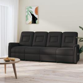 vidaXL Sofá de massagens reclinável 4 lugares couro artificial preto