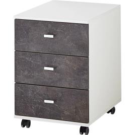 Germania 426458 Rolling Filing Cabinet 'Altino' 40x48,9x56,9 cm Basalto Dark and White