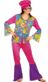 Fato de Hippie Retro para menina