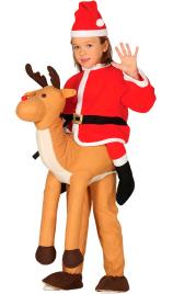 Fato de Pai Natal sobre Rena para criança