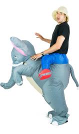 Fato de Elefante Cinza nos Ombros Insuflável para adulto