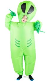 Fato de Alien Verde Insuflável para criança