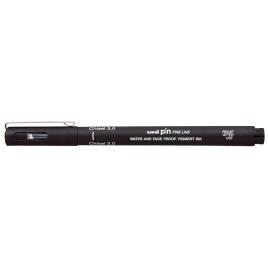 UNI Marcador Fine Liner Pin, Ponta Biselada, 3 mm, Preto
