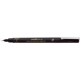 UNI Marcador Fine Liner Pin Brush, Pigmentado, Ponta Extra Fina, Preto