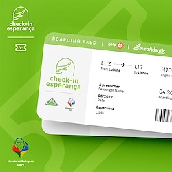 Check-in Esperança LUGAR DE AVIÃO PARA 1 REFUGIADO