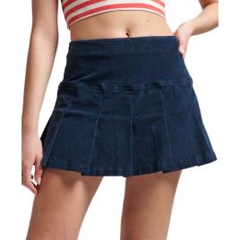Superdry Saia Vintage Cord Pleat Mini 8 Nautical Navy