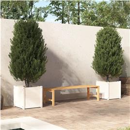 vidaXL Vaso/floreira de jardim 2 pcs 50x50x50 cm pinho maciço branco