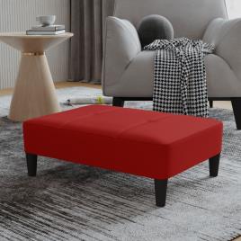 vidaXL Apoio de pés 78x56x32 cm couro artificial vermelho tinto