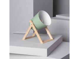 Candeeiro de Mesa ILUZZIA (Cinzento - Madeira, Metal - 20x12.5x23 cm)