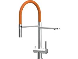 Torneira de cozinha VIZIO 3 Vias Tubo Giratória 360° Aço escovado Laranja  (Aço)