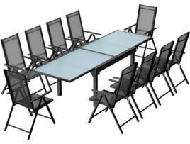 Conjunto de Jardim CONCEPT U Brescia (Cinzento - Alumínio - 270x90x76 cm)