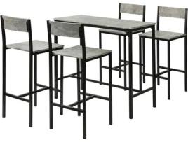 Conjunto de Refeição SOBUY (Cinzento Preto - MDF e Metal - 100x45x87 cm)