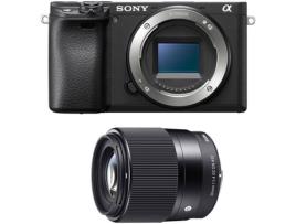 Máquina Fotográfica SONY A 6400 + Sigma 30mm 1.4 (APS-C)