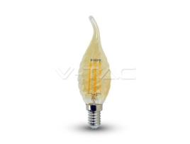 Lâmpada Led 4W E14 Chama Torcida Pico Filamento Âmbar – Branco Quente