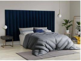 Cabeceira de Cama VENTE-UNIQUE.PT Gonda (Azul - Tecido - 180 x 200 cm)