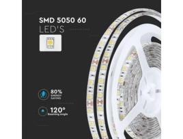 Fita Led 12V 10.8W/M 5050-60 Branco Quente Ip65 Valor para 5 Metros