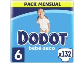 Fraldas DODOT Bebé Seco T6 (132 un)