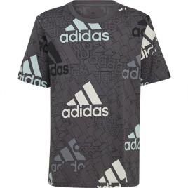 Adidas Camiseta De Manga Curta Brand Love 7-8 Years Dark Grey