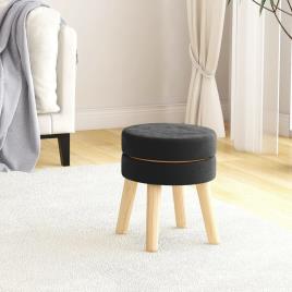 vidaXL Banqueta redonda veludo preto