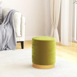 vidaXL Banqueta com arrumação redonda veludo cor mostarda