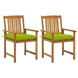 vidaXL Cadeiras de jardim com almofadões 2 pcs acácia maciça