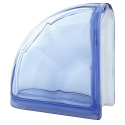 Bloco de vidro terminal curvo PEGASUS ONDULADO AZUL MARINHO