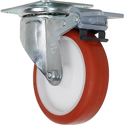 Roda com travão 360º 125MM 200KG VERMELHO