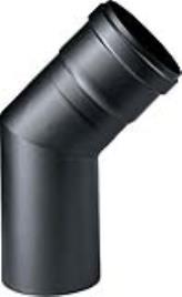 Curva 45º preto mate D150MM 2MM