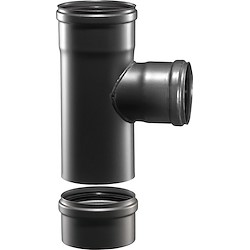 Tê com tampão PRETO D150MM 2MM