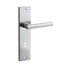 Puxador de porta placa LATÃO ESCOVADO