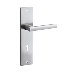 Puxador de porta placa LATÃO ESCOVADO