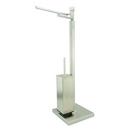 Piaçaba com porta-rolos SONIA INOX ESCOVADO