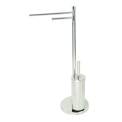 Piaçaba com porta-rolos MARA INOX POLIDO