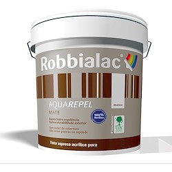 Tinta plástica mate exterior AQUAREPEL BRANCO 15L ROBBIALAC