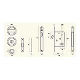 Fechadura para porta CORRER INOX + CONCHA 20.937NS