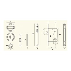 Fechadura para porta CORRER INOX + CONCHA 20.937NS