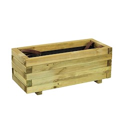 Floreira de madeira RETANGULAR  70X30X28CM