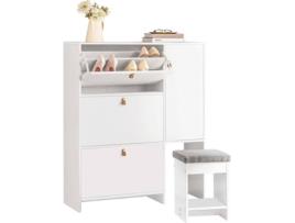 Sapateira SOBUY (Branco - 95x30x113 cm)