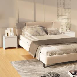vidaXL Mesas de cabeceira 2 pcs 45x34x44,5 cm aglomerado branco