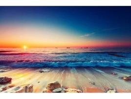Papel de Parede OEDIM Entardecer na Praia (Multicolorido - 350x250 cm - Vinilo)
